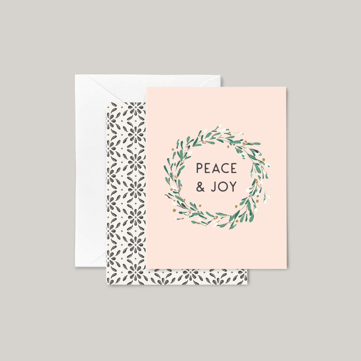 Peace & Joy Holiday Card | Eco-friendly recycled Christmas note card set | Radiant Home Studio