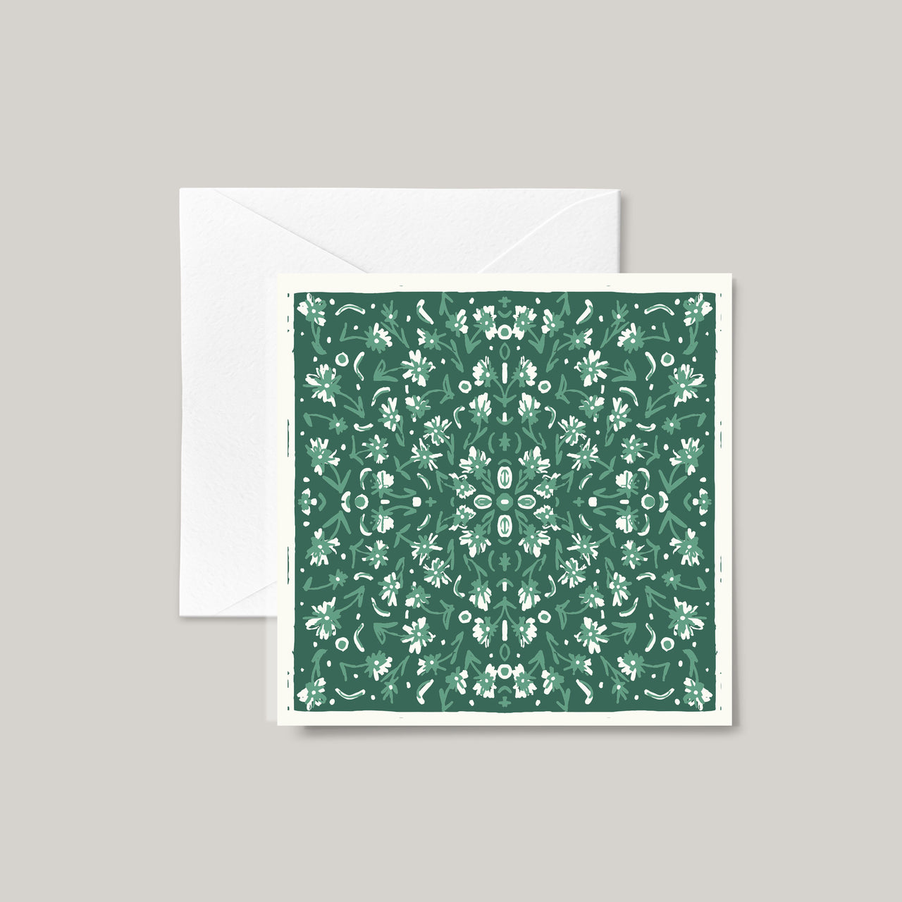 Blooming Square Pine Note Card Set