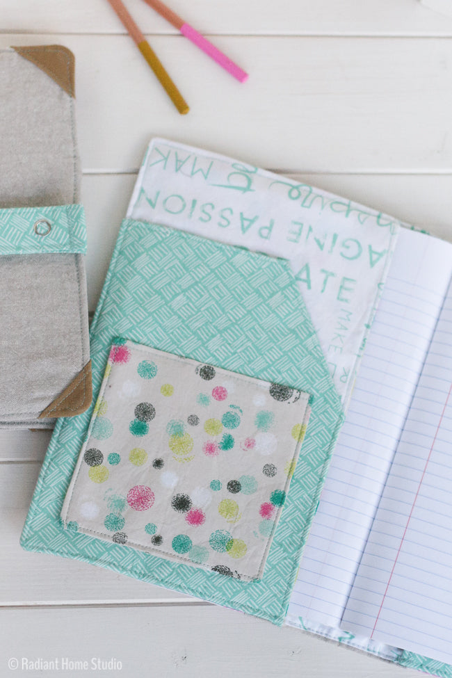 north pond notebook cover sewing pattern | shop radiant home studio