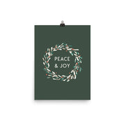 Peace & joy! A beautiful seasonal art print for a joyful Christmas display in your home.  | Radiant Home Studio