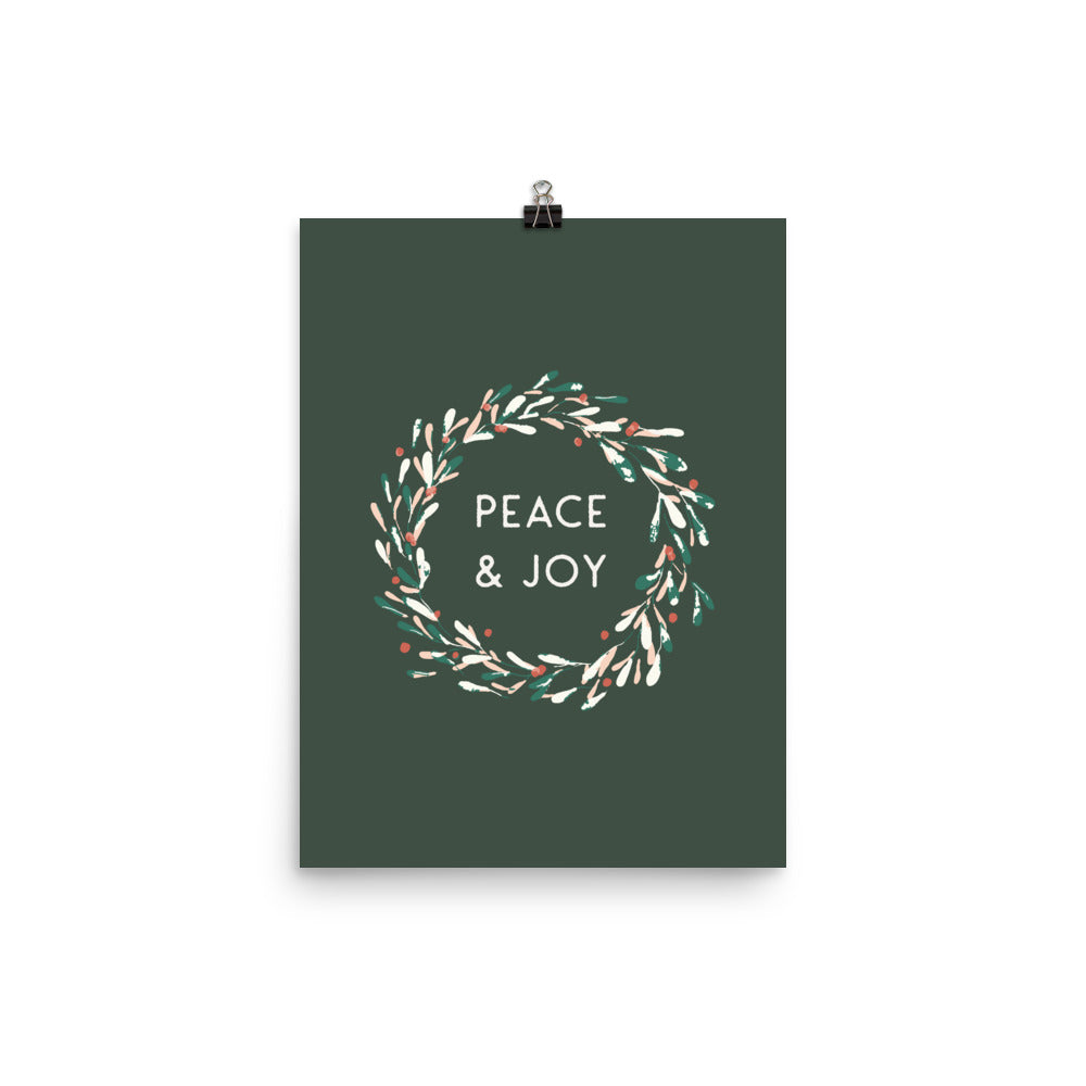 Peace & joy! A beautiful seasonal art print for a joyful Christmas display in your home.  | Radiant Home Studio