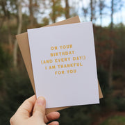 Thankful Every Day Birthday Card | Overflow & Co.
