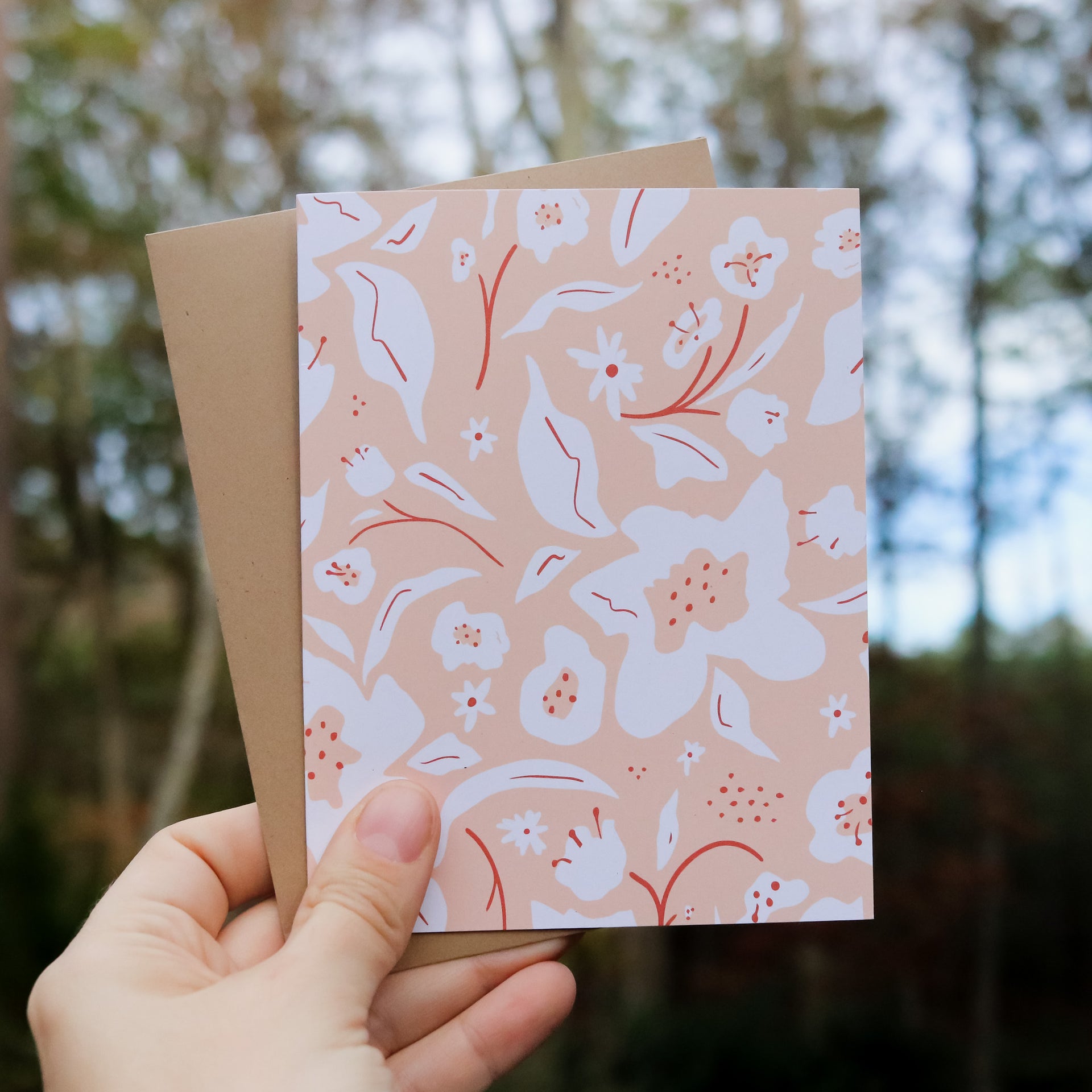 Peach Floral Pattern Everyday Card | Overflow & Co.