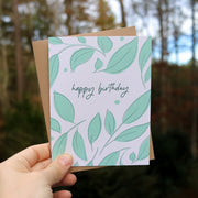 Simple Leaves Happy Birthday Card | Overflow & Co.