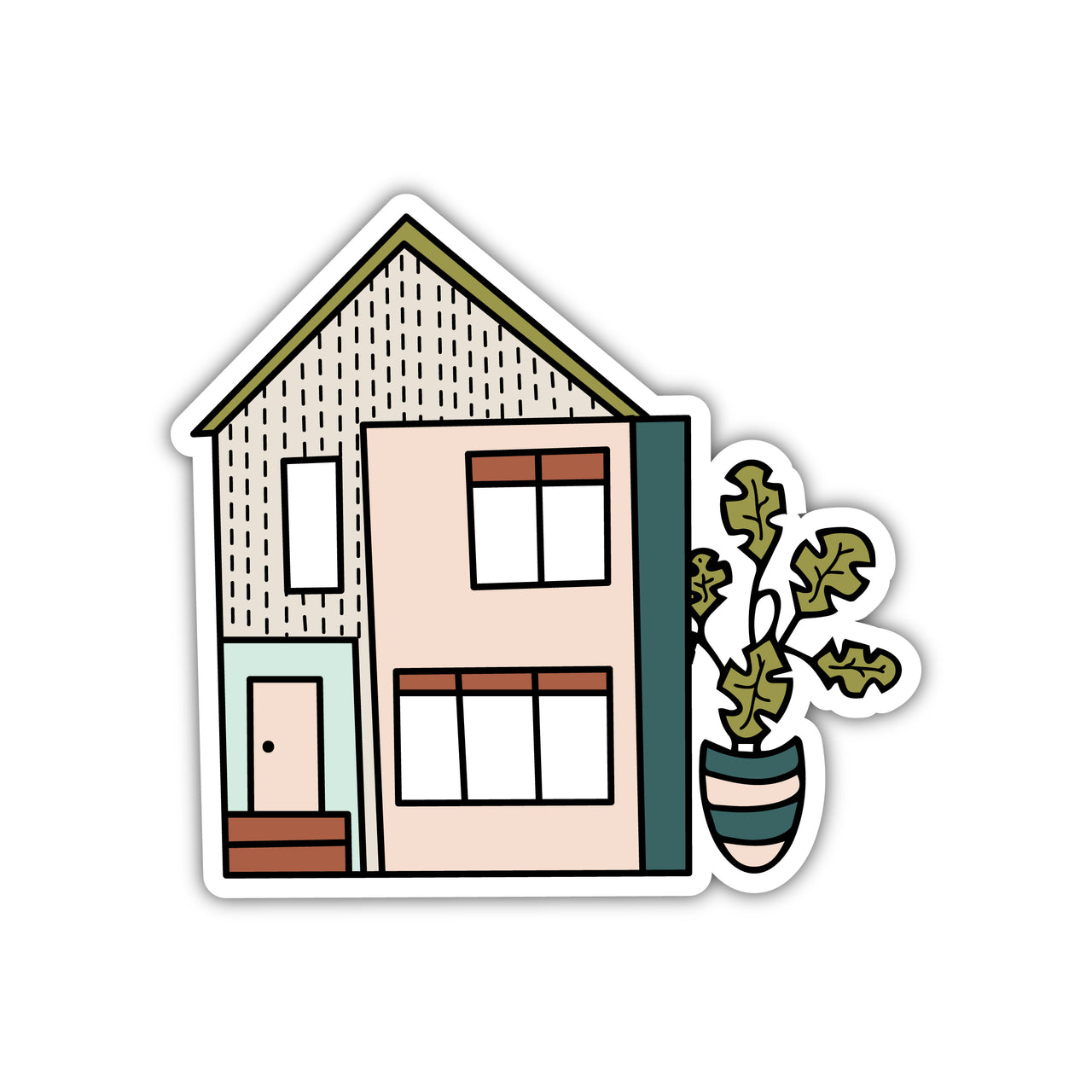 Boho Modern Townhouse Sticker | Radiant Home Studio