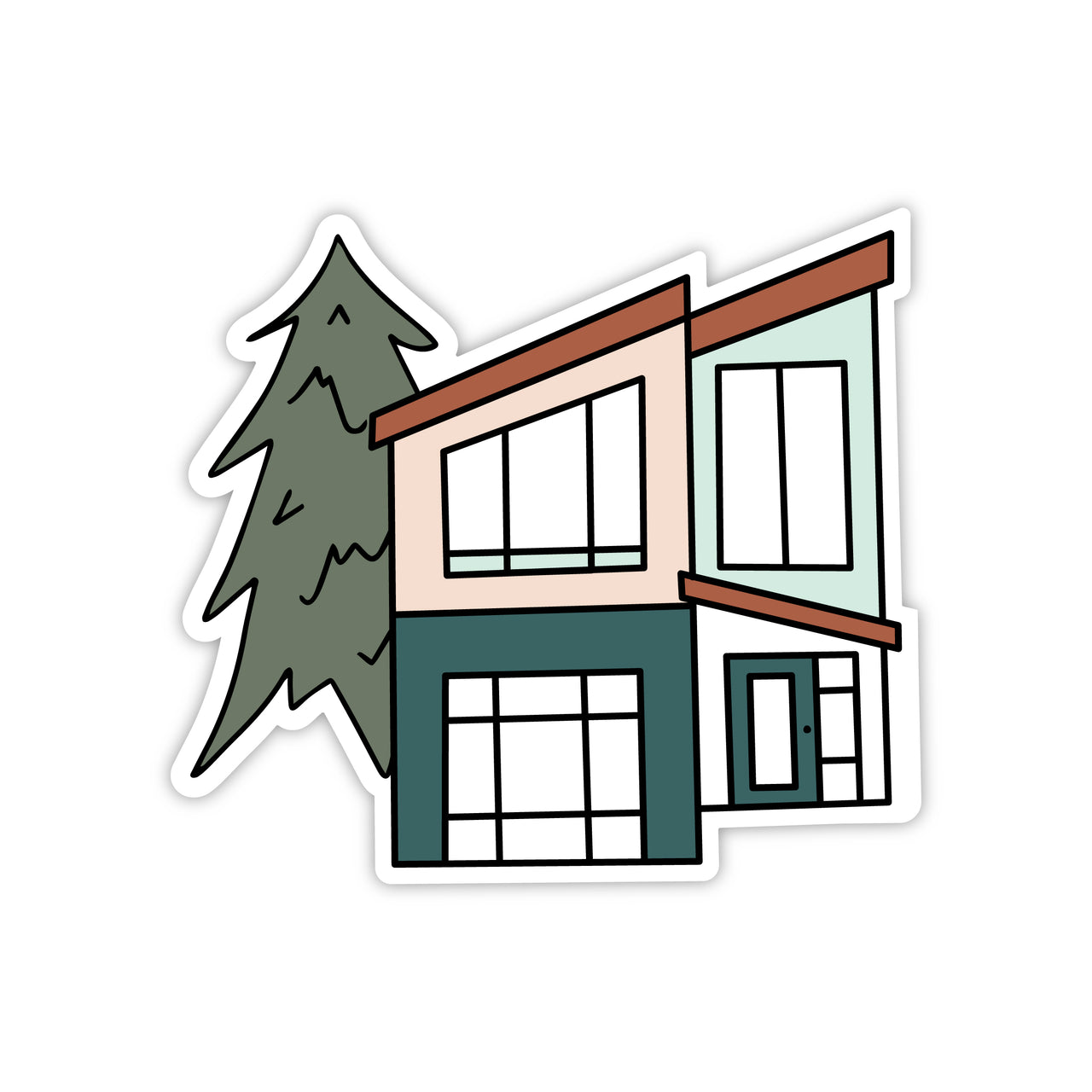 Modernist Mountain House Sticker | Radiant Home Studio 