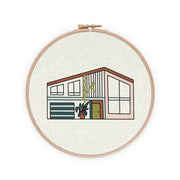 Mid-Century Modernist House Embroidery Pattern | Radiant Home Studio