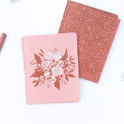 eco-friendly recycled notecards | terra cotta & peach bouquet | shop radiant home studio