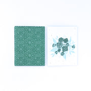 eco-friendly recycled floral note card set | emerald & aqua bouquet | shop radiant home studio