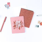 eco-friendly recycled notecards | terra cotta & peach bouquet | shop radiant home studio