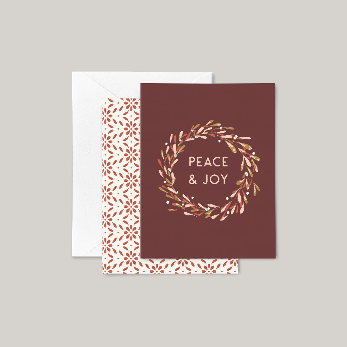 Peace & Joy Cranberry Note Card Set
