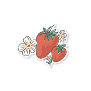 strawberry blooms sticker | farmer's market collection | overflow & co