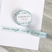 Washi Tape Aqua | Naturalist Collection Rise Up Be Brave Affirmations | Overflow & Co.