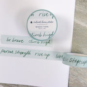 Washi Tape Aqua | Naturalist Collection Rise Up Be Brave Affirmations | Overflow & Co.